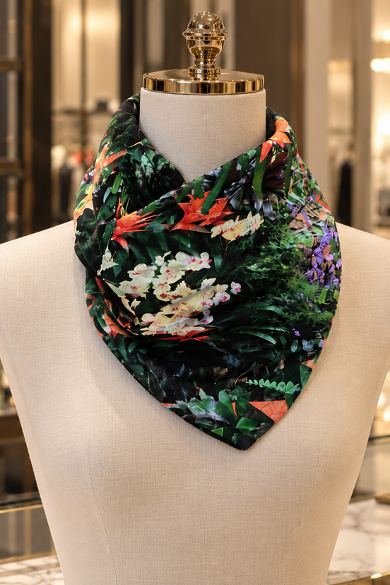 Alice (Sweater Knit) Tube Scarf - Flowers Galore