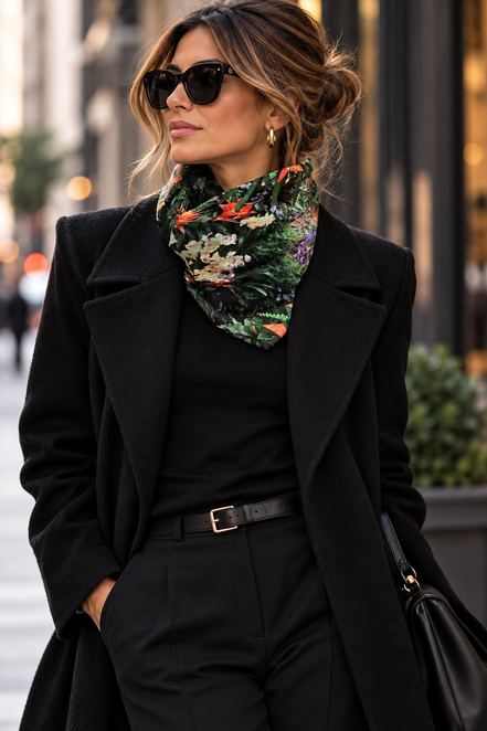 Alice (Sweater Knit) Tube Scarf - Flowers Galore