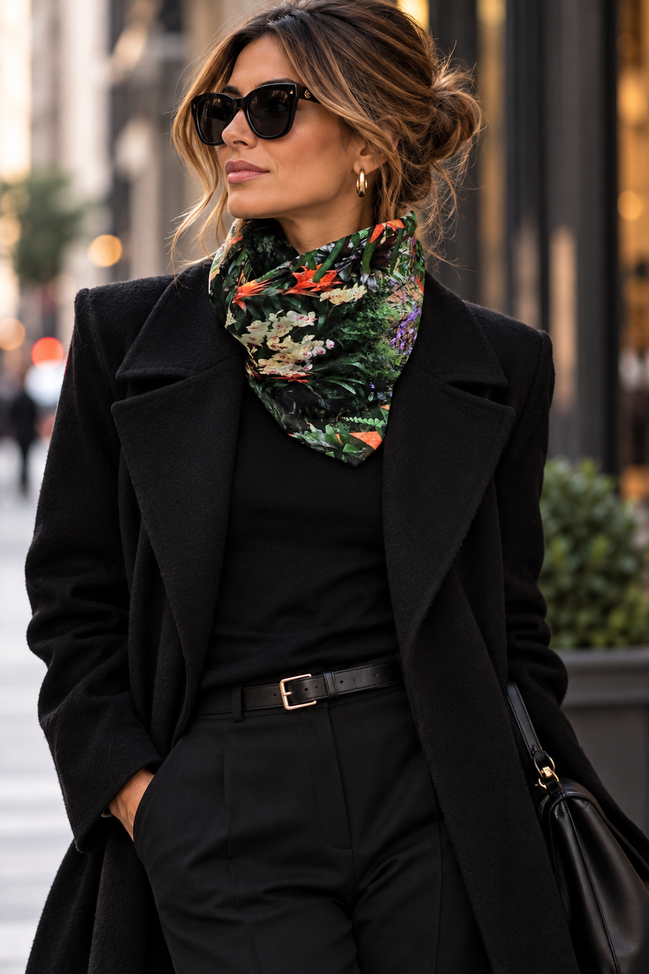 Alice (Sweater Knit) Tube Scarf - Flowers Galore