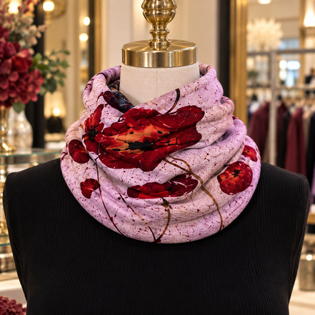 Alice (Sweater Knit) Tube Scarf - Pink Poppi