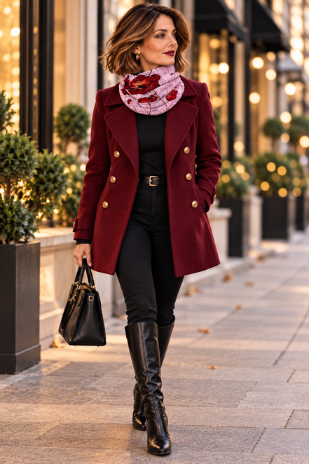 Alice (Sweater Knit) Tube Scarf - Pink Poppi
