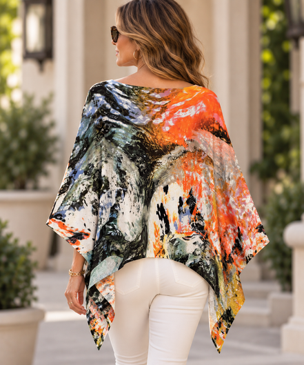 Ava Poncho (Sweater Knit) - Koi