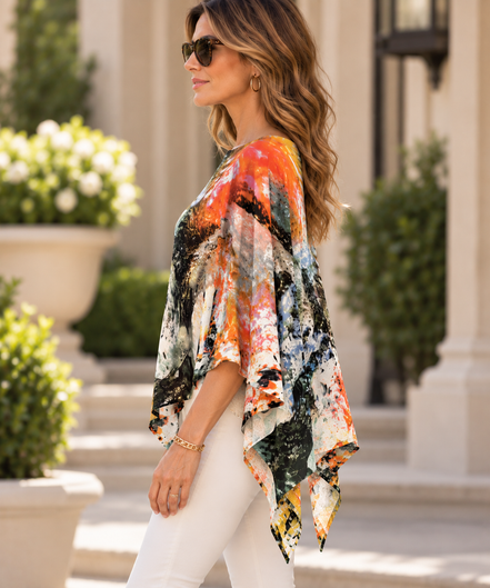 Ava Poncho (Sweater Knit) - Koi