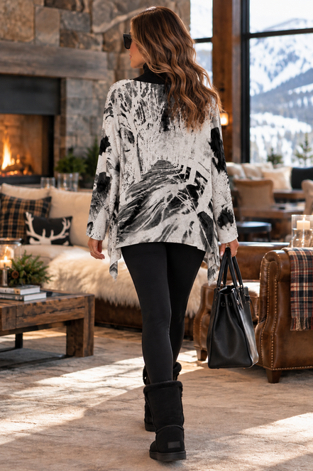 Ava Poncho (Sweater Knit) - Shadows