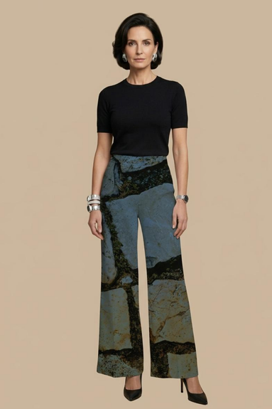 Carla Palazzo Pant - Blue Cobble