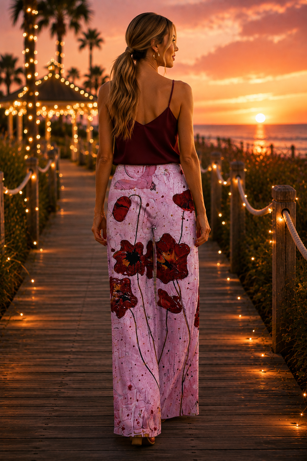 Carla Palazzo Pants - Pink Poppi