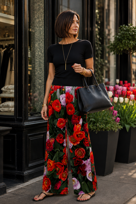 Carla Palazzo Pants - Tulips