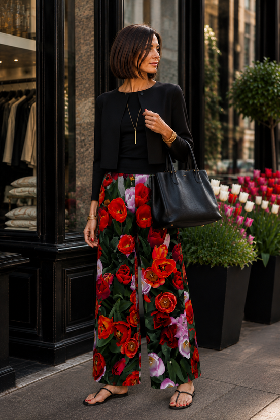 Carla Palazzo Pants - Tulips