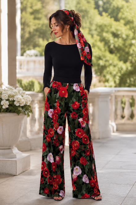 Carla Palazzo Pants - Tulips