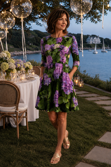 Laura Flare Dress - Hydrangea Haven