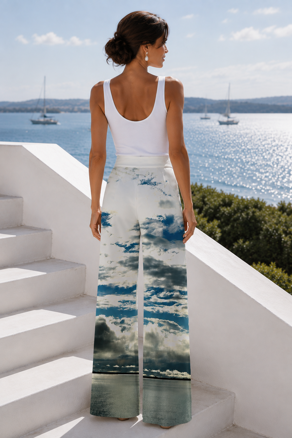 Carla Palazzo Pants - Bay Moon