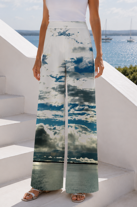 Carla Palazzo Pants - Bay Moon