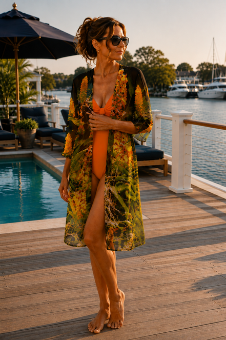 Elani Kimono - Luscious Tangerine