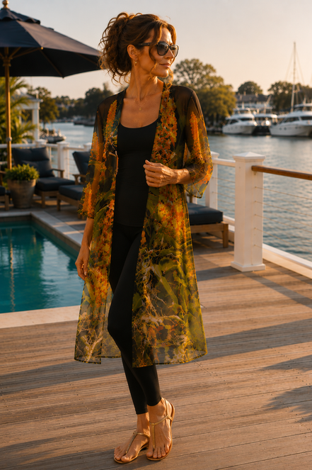 Elani Kimono - Luscious Tangerine