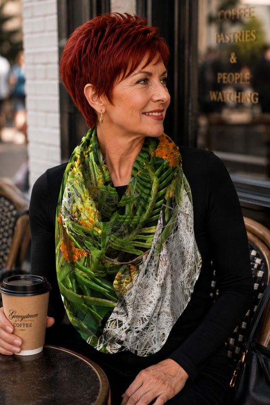 Nora (Sweater Knit) Infinity Scarf - Luscious Tangerine