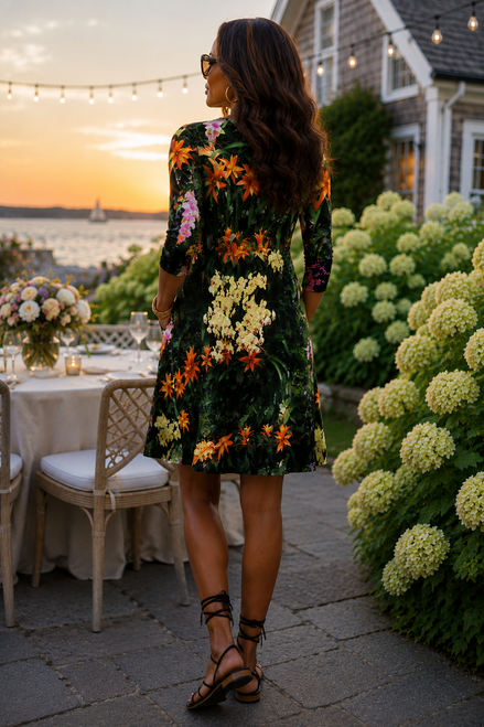 Laura Flare Dress - Flowers Galore