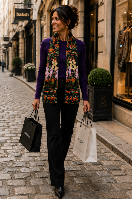 Aspen (Sweater Knit) Scarf - Flowers Galore