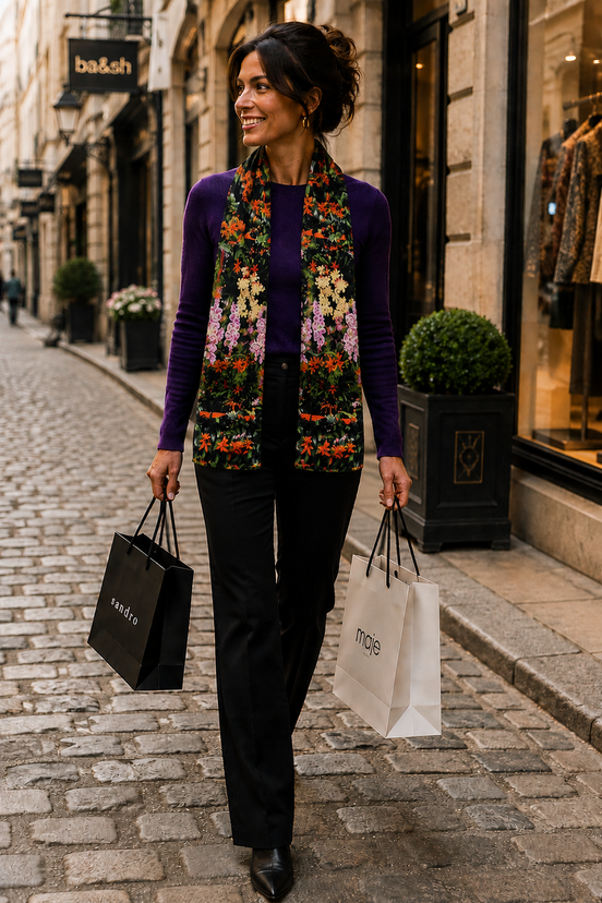 Aspen (Sweater Knit) Scarf - Flowers Galore