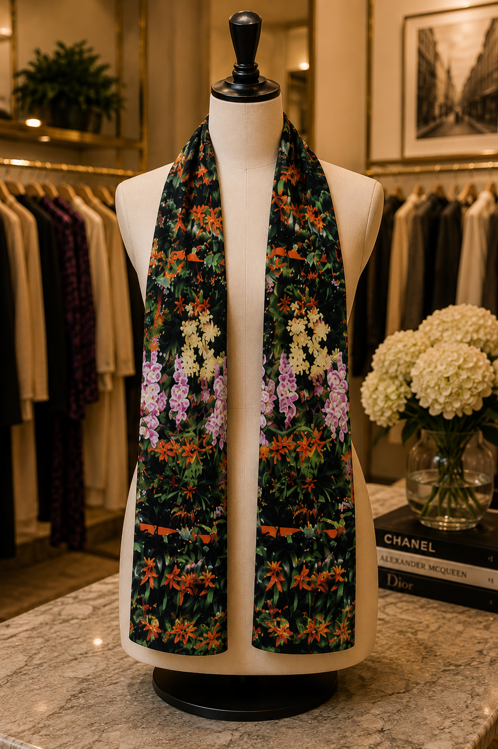 Aspen (Sweater Knit) Scarf - Flowers Galore