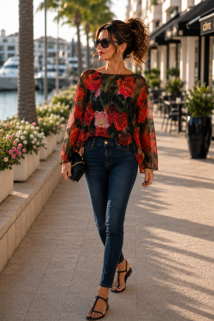 Scarlet Shawl - Tulips