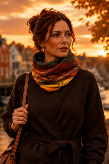 Alice (Sweater Knit) Tube Scarf - Sunset at Longboat Key