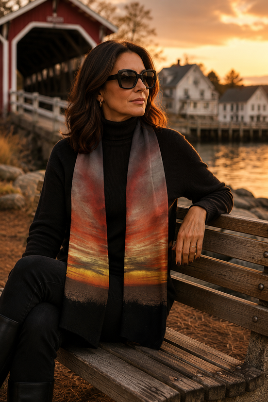 Aspen (Sweater Knit) Scarf - Sunset at Longboat Key