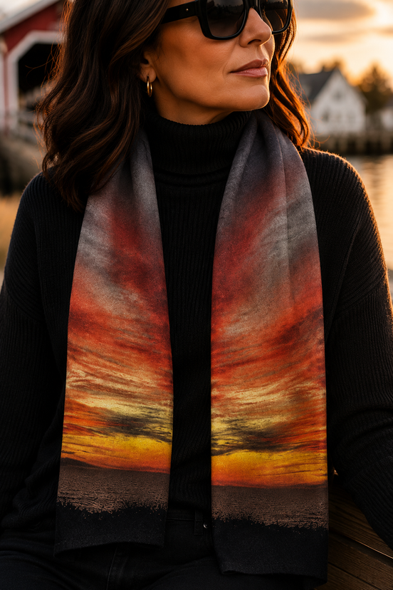 Aspen (Sweater Knit) Scarf - Sunset at Longboat Key