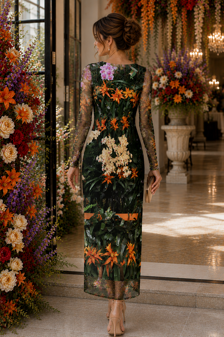 Daniela Maxi (White Lining) Dress - Flowers Galore
