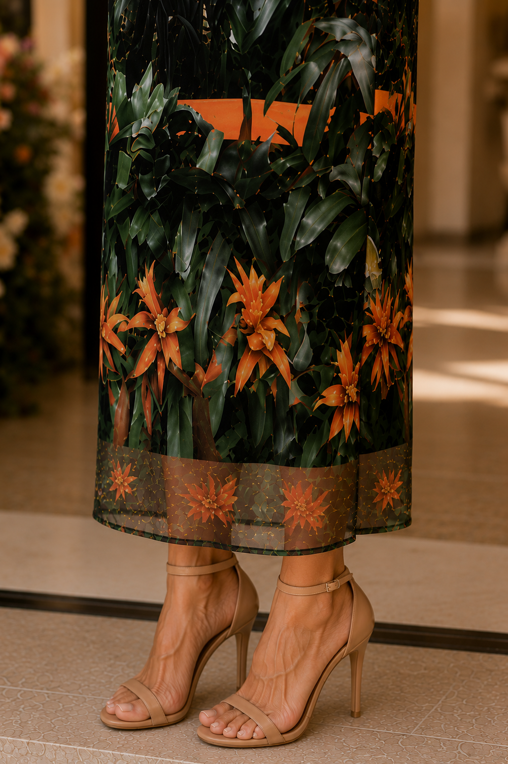 Daniela Maxi (Black Lining) Dress - Flowers Galore