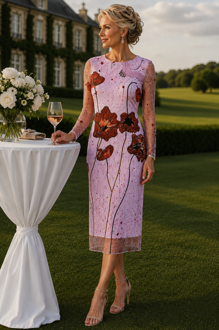 Daniela Maxi (White Lining) Dress - Pink Poppi