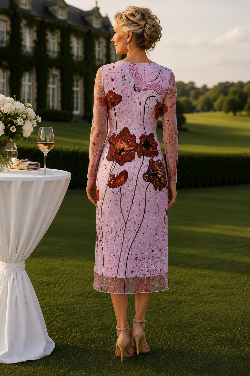 Daniela Maxi (White Lining) Dress - Pink Poppi