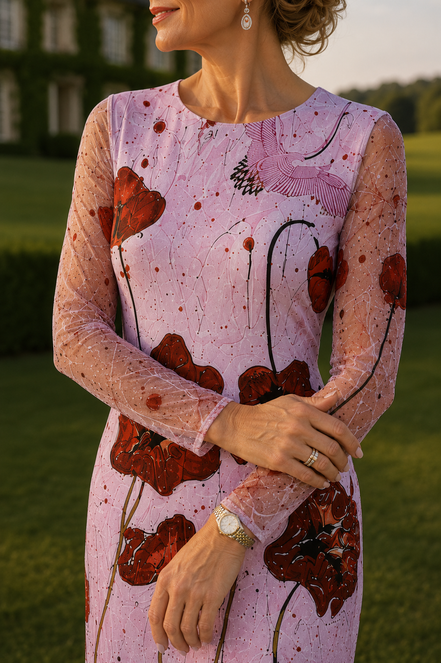 Daniela Maxi (White Lining) Dress - Pink Poppi