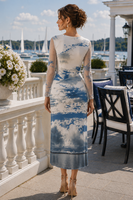 Daniela Maxi (White Lining) Dress - Bay Moon