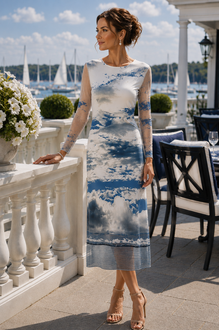 Daniela Maxi (White Lining) Dress - Bay Moon