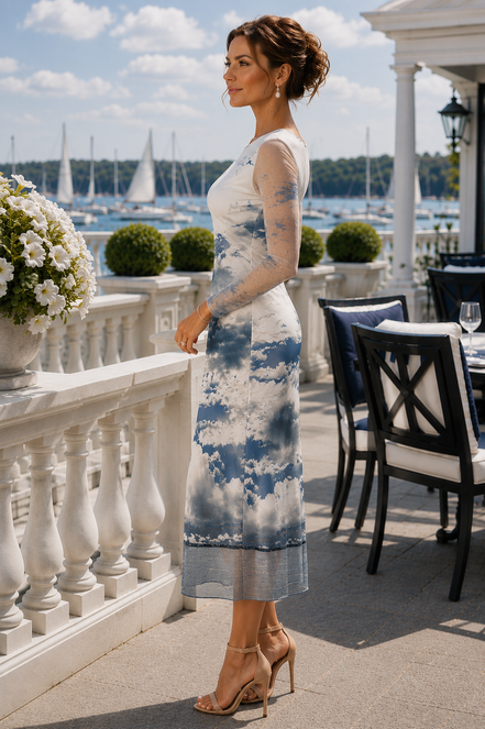 Daniela Maxi (White Lining) Dress - Bay Moon