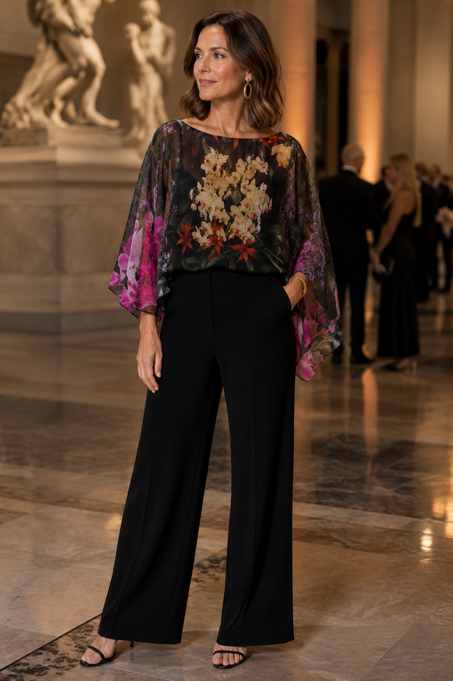 Scarlet Shawl - Flowers Galore