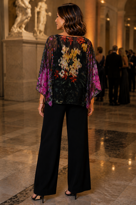 Scarlet Shawl - Flowers Galore