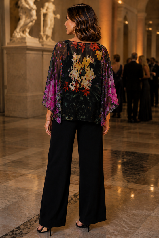 Scarlet Shawl - Flowers Galore