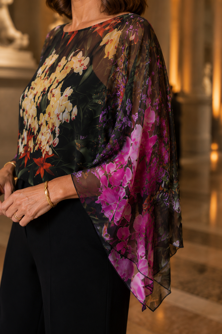Scarlet Shawl - Flowers Galore