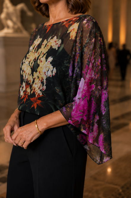 Scarlet Shawl - Flowers Galore