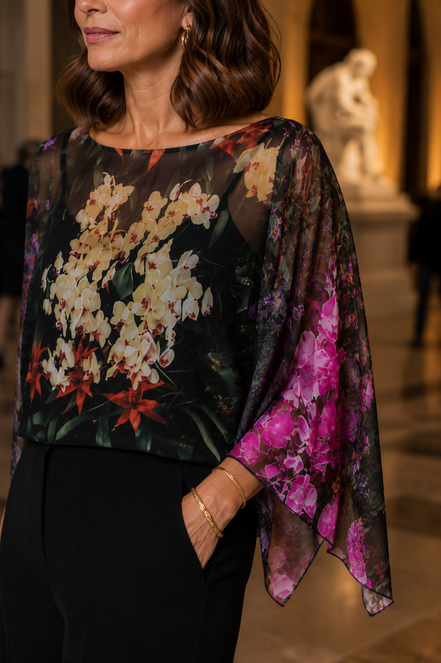 Scarlet Shawl - Flowers Galore