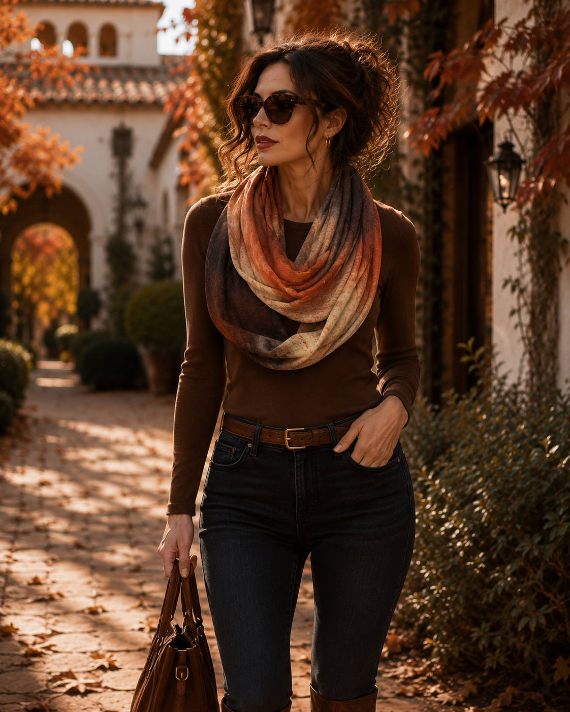 Nora (Sweater Knit) Infinity Scarf - Sunset at Longboat Key