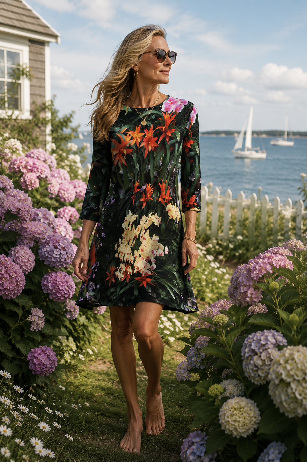 Laura Flare Dress - Flowers Galore