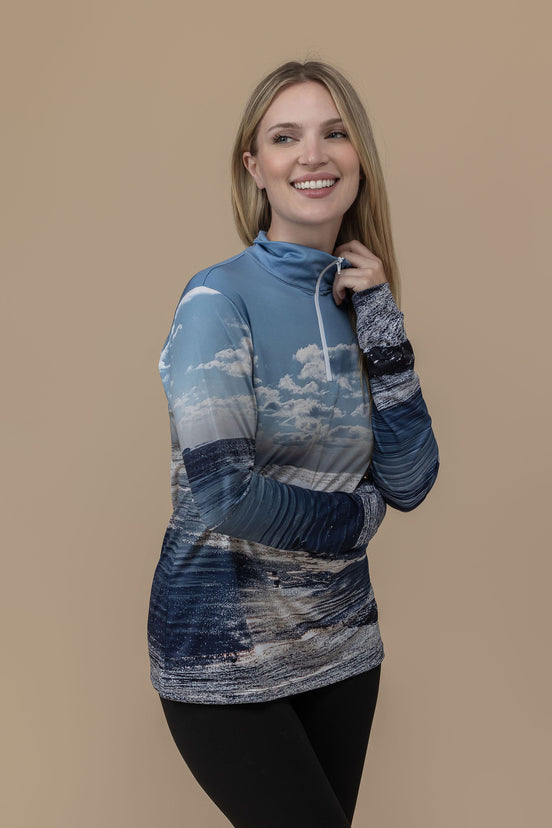 Jamie Zip Top - Birds at Sunrise