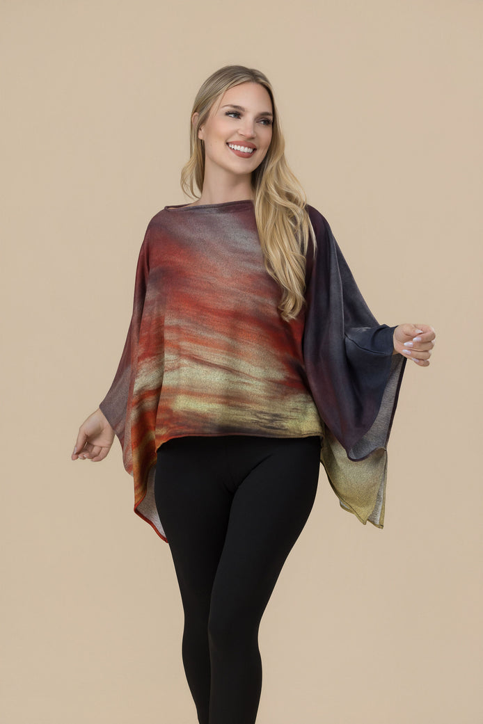 Sunset at Longboat Key Ava Poncho Sweater Knit