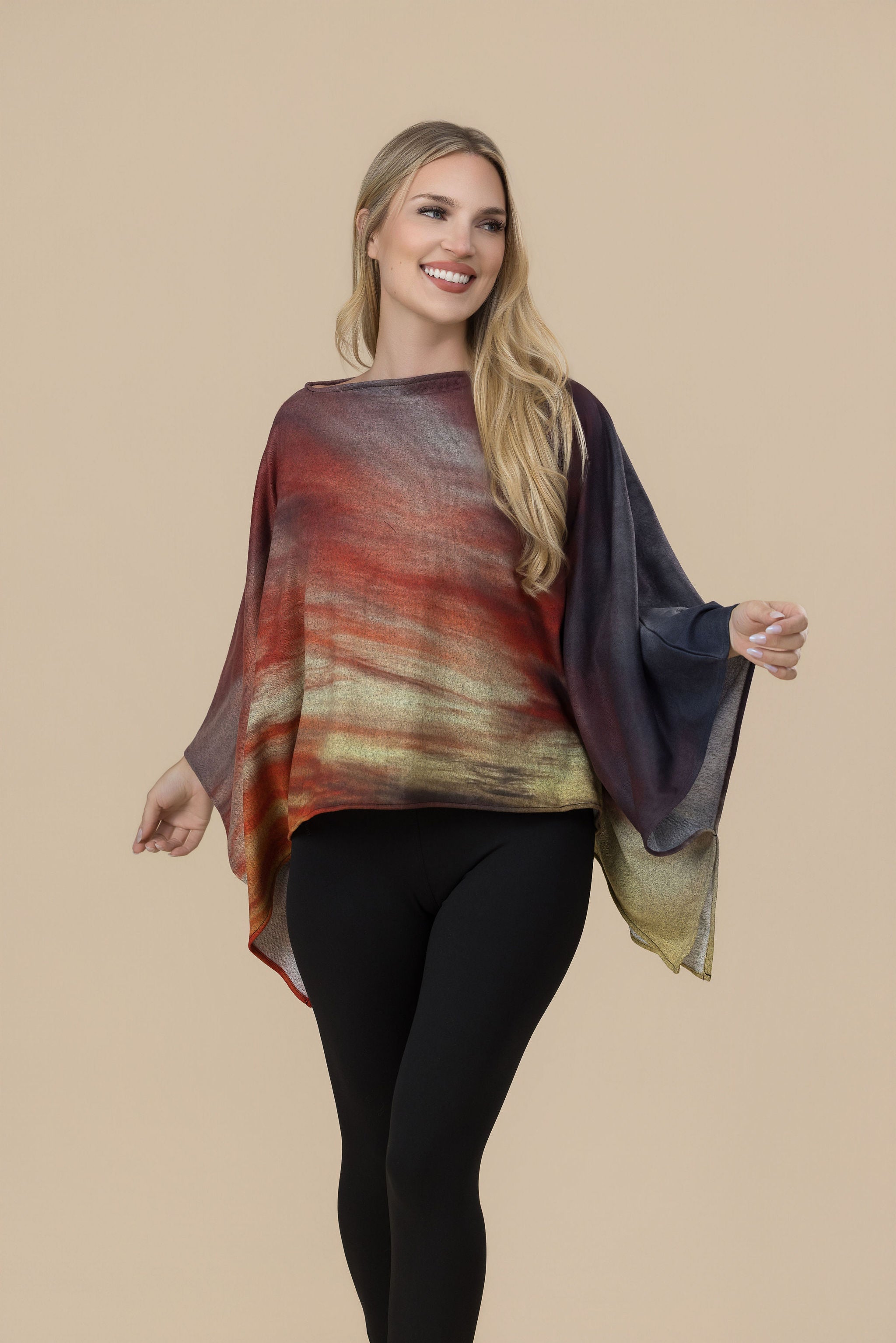 Sunset at Longboat Key Ava Poncho Sweater Knit