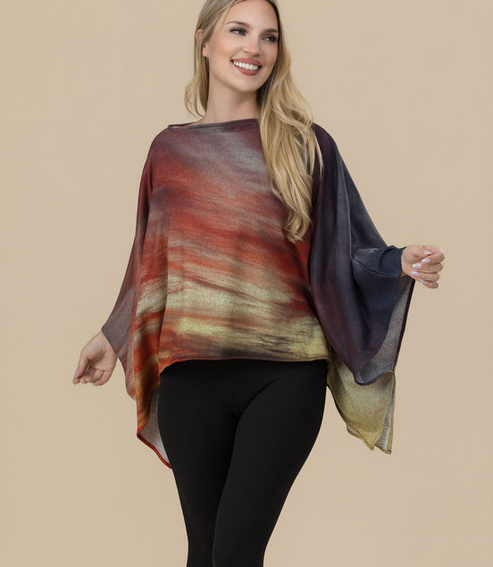 Sunset at Longboat Key Ava Poncho Sweater Knit