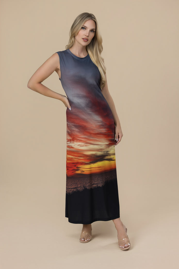 Vestido Lena - Atardecer en Longboat Key