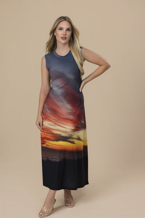 Vestido Lena - Atardecer en Longboat Key