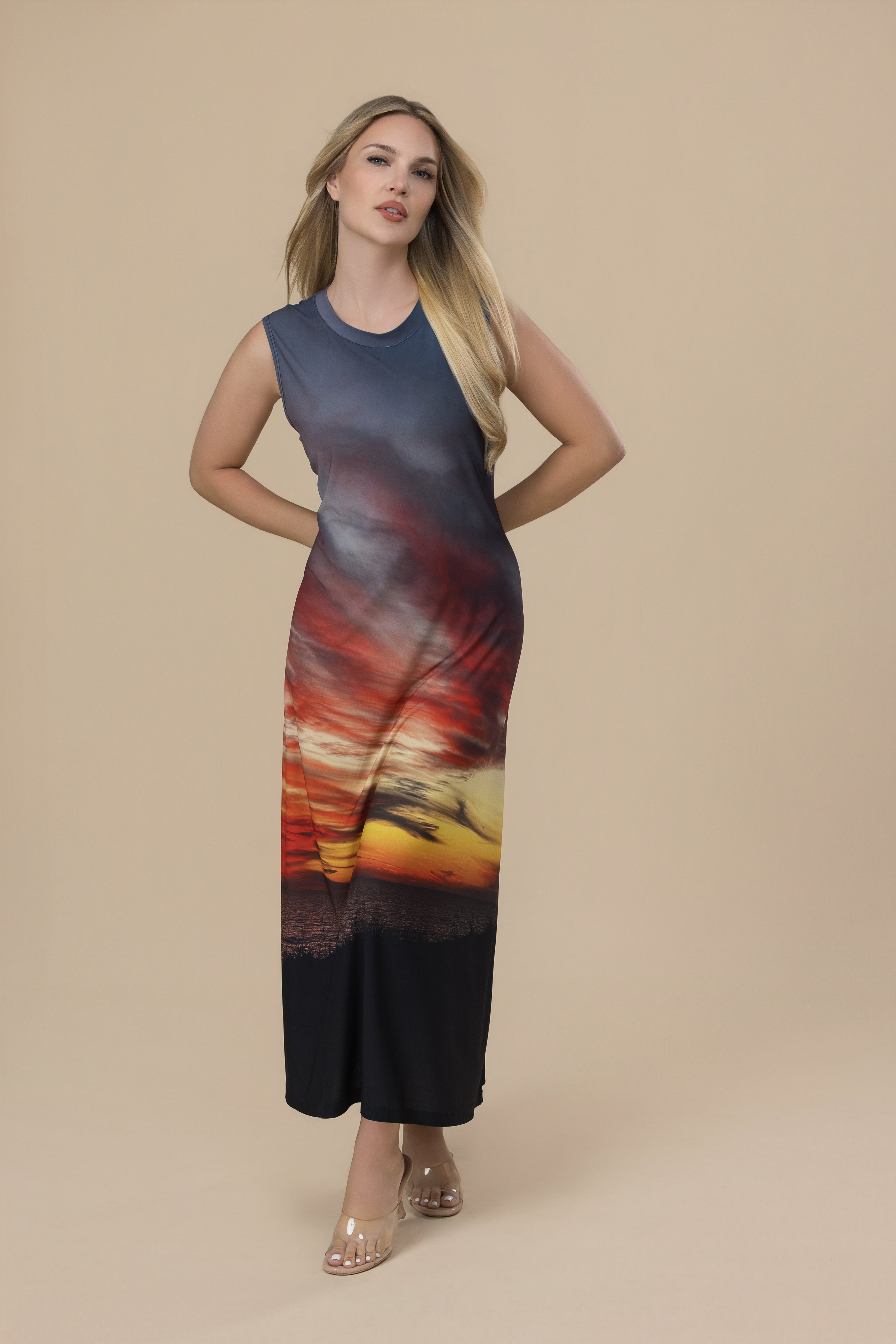 Vestido Lena - Atardecer en Longboat Key